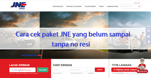 Cara cek paket JNE yang belum sampai tanpa no resi